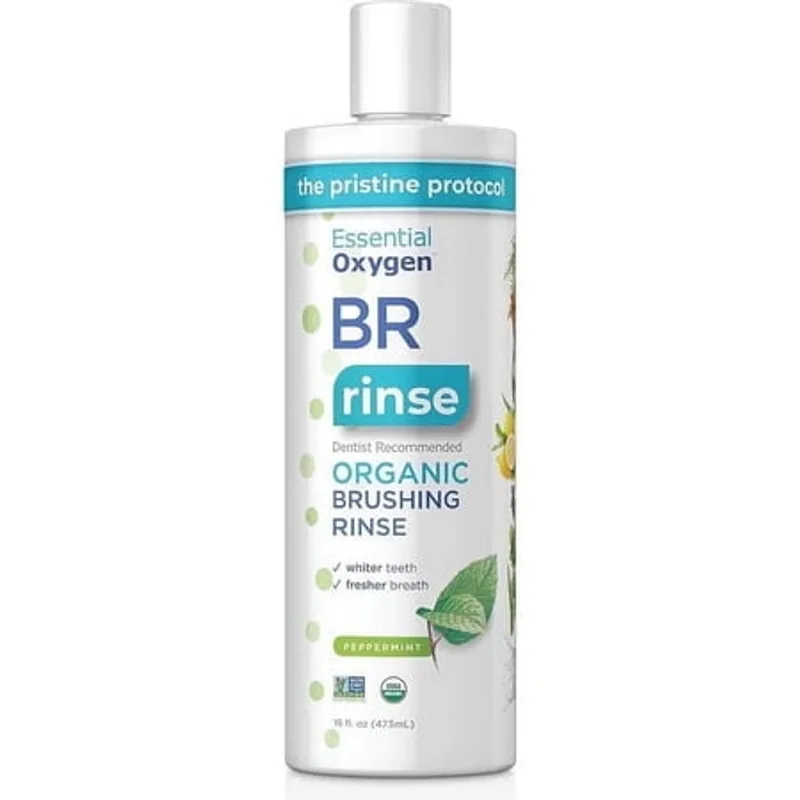 Organic Brushing Rinse Mouthwash, Peppermint, 16 oz