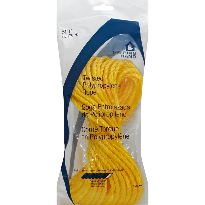 Poly Rope, Yellow, 50 ft