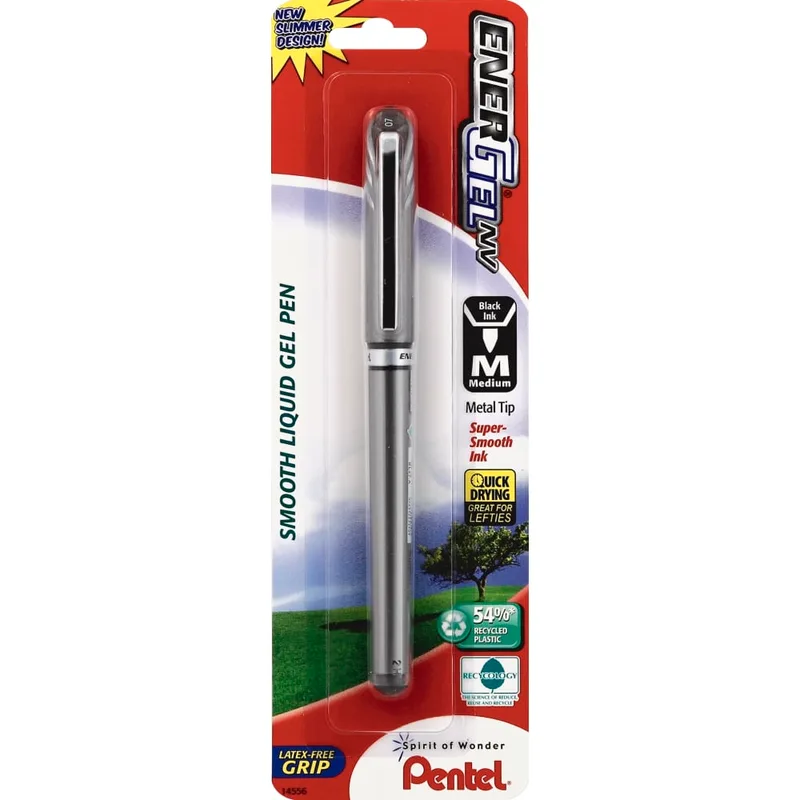 Liquid Gel Roller Pen, Medium, Black